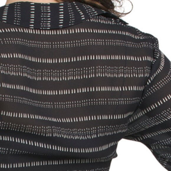 THEORY Silk Blend Tie With Shirt Fresh Mini Dress - Picture 3 of 3